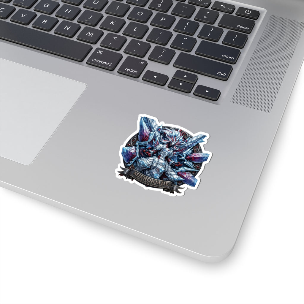 Mirrorjade Iceblade Dragon Kiss-Cut Sticker | Crystal Dragon Art Sticker