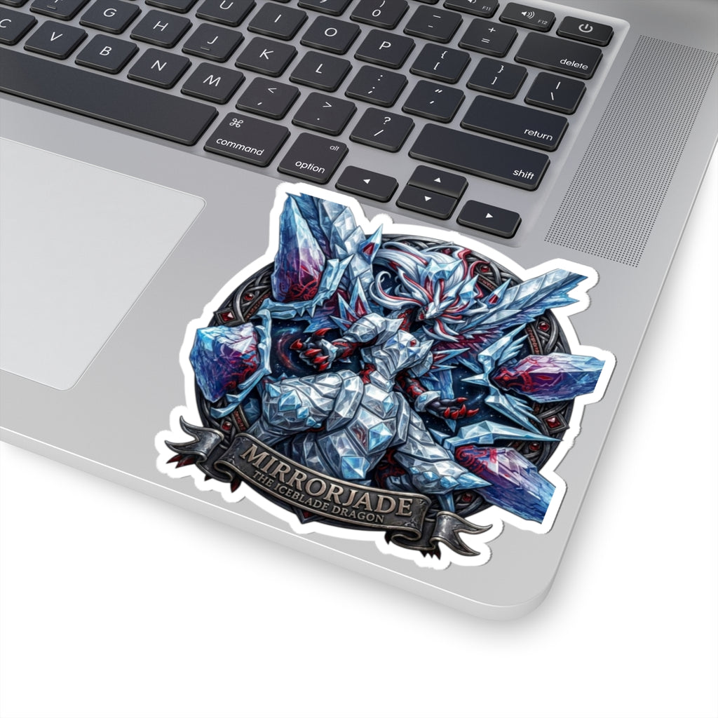 Mirrorjade Iceblade Dragon Kiss-Cut Sticker | Crystal Dragon Art Sticker