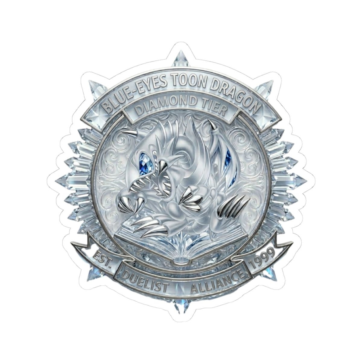 Blue-Eyes Toon Dragon coin sticker | Kiss-cut Sticker