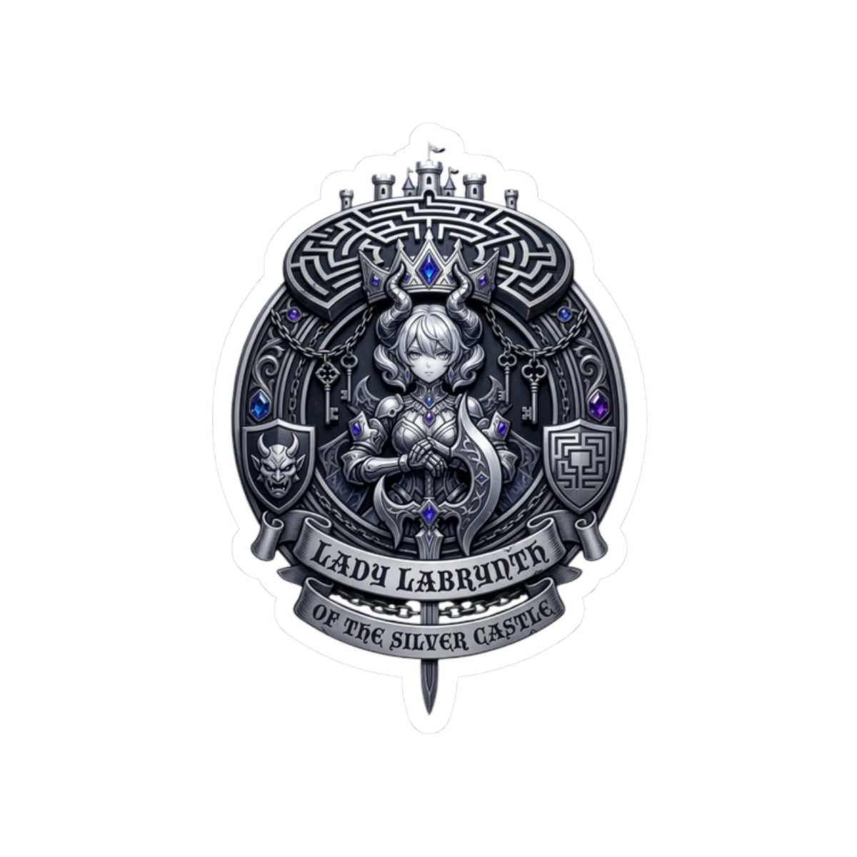 Lady labrynth of the Silver Castle Emblem Sticker