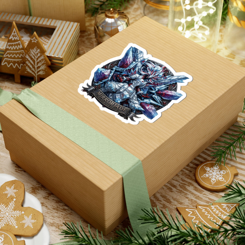 Mirrorjade Iceblade Dragon Kiss-Cut Sticker | Crystal Dragon Art Sticker