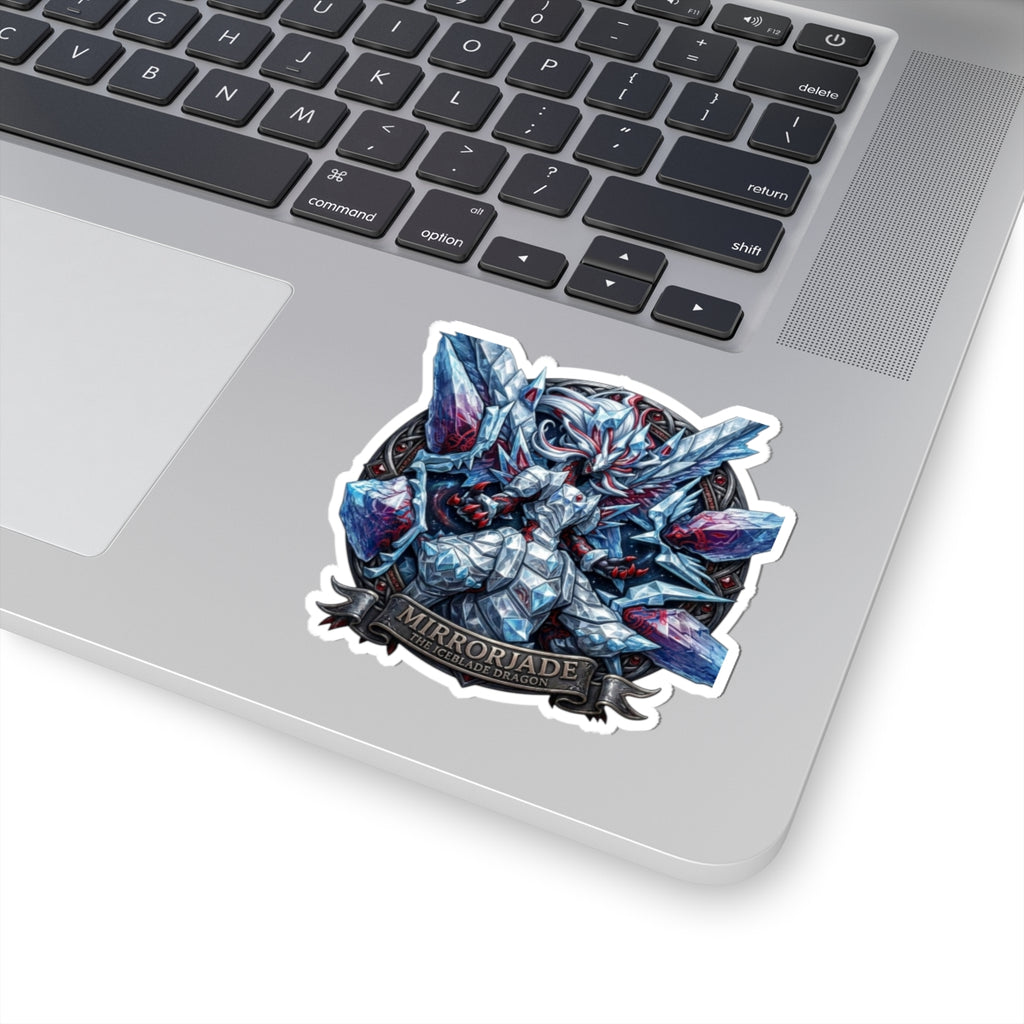 Mirrorjade Iceblade Dragon Kiss-Cut Sticker | Crystal Dragon Art Sticker