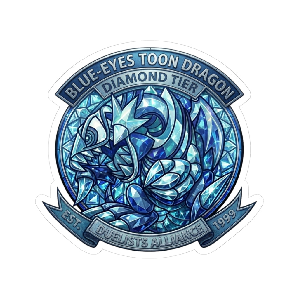 Blue-Eyes Toon Dragon Sticker | Kiss-Cut Vinyl, Diamond Tier Emblem