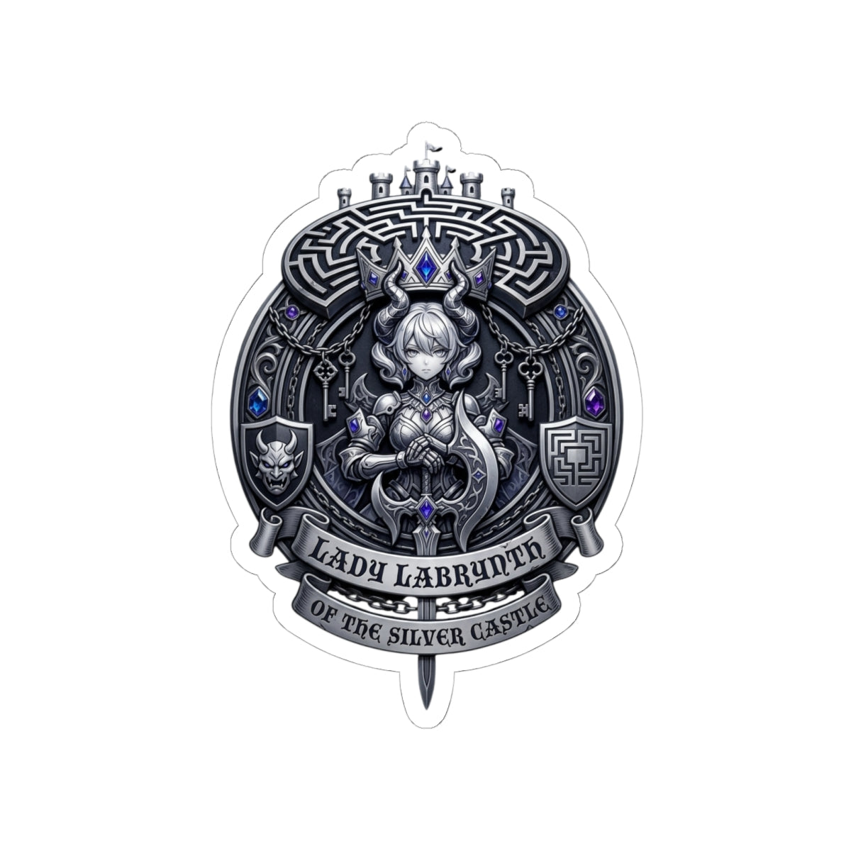 Lady labrynth of the Silver Castle Emblem Sticker