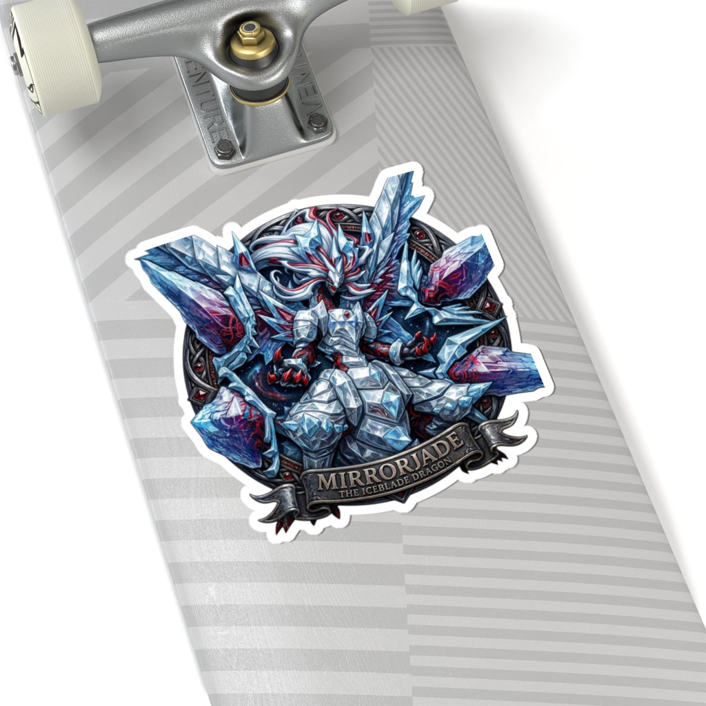 Mirrorjade Iceblade Dragon Kiss-Cut Sticker | Crystal Dragon Art Sticker